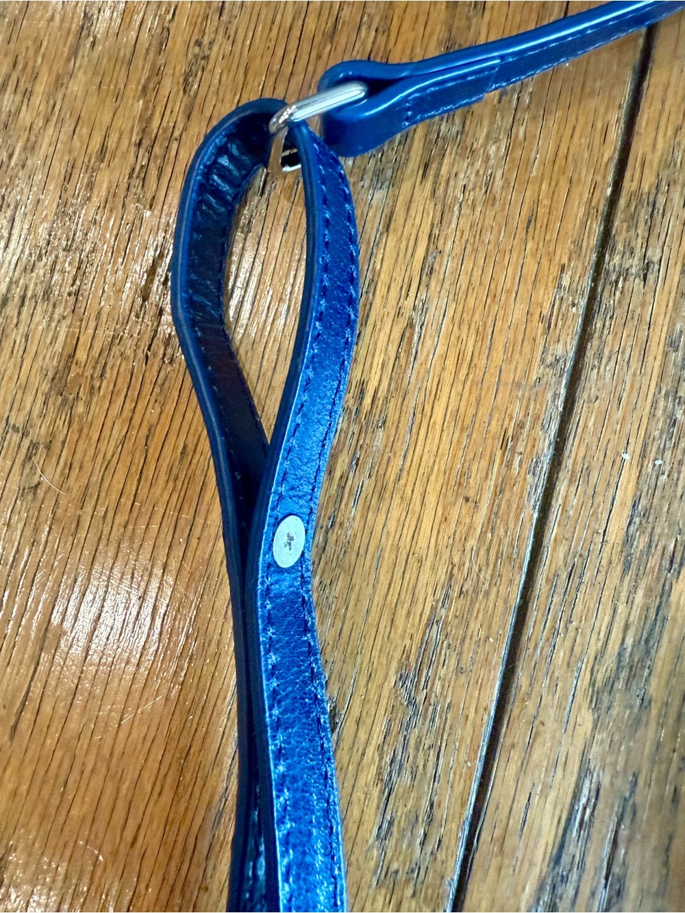 Vintage 90s/Y2K Overland dark blue leather crossbody bag - Picture 5 of 7